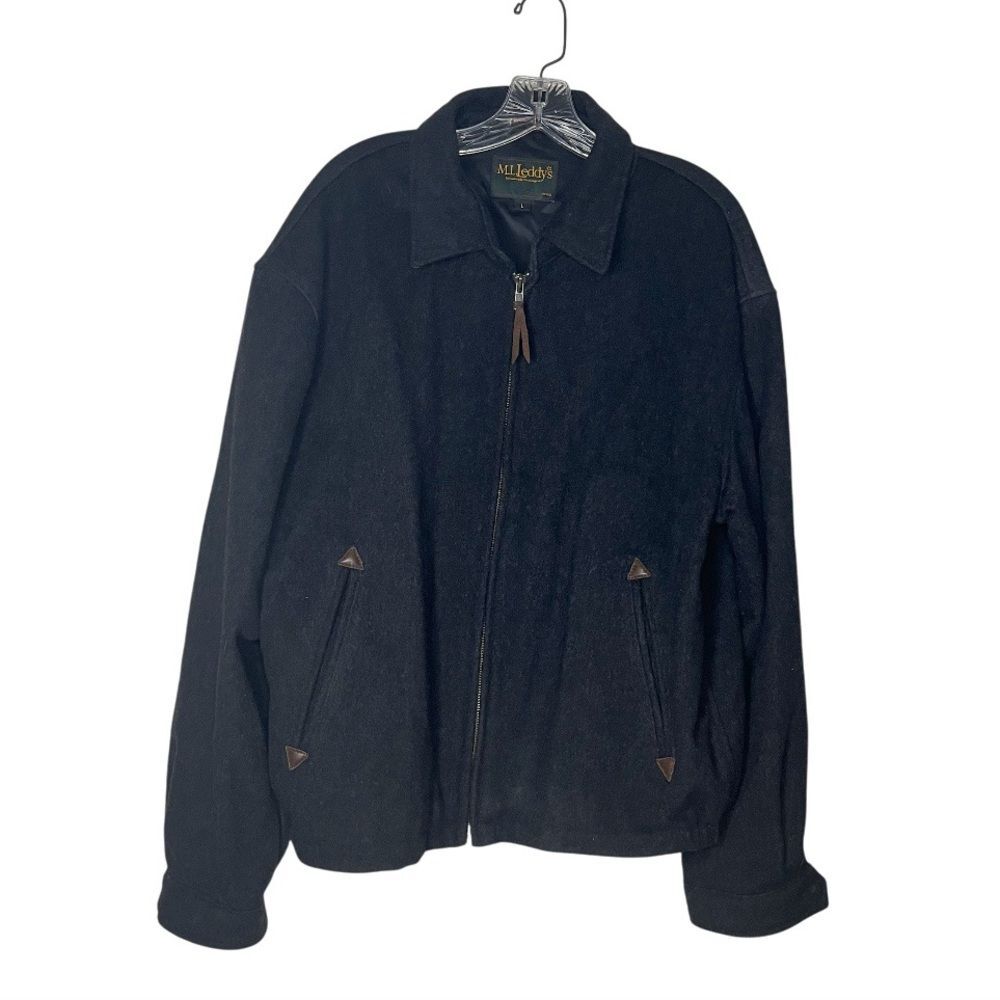 ML Leddys LORO PIANA Wool Jacket Western Zip Front Lined Mens Size Large USA